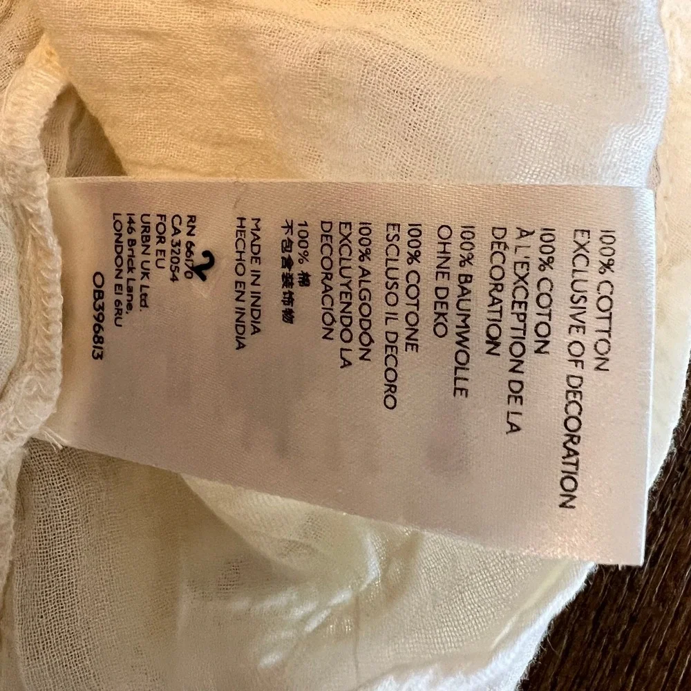 Free People Tunic Dress Cotton Gauze Embroidered Lace Cream Boho  Cottagecore L